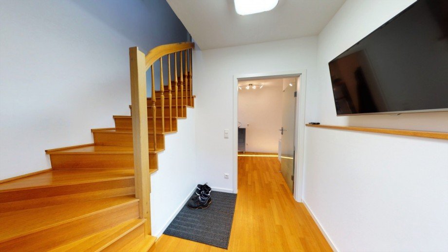 Hauseingang Holztreppe Einfamilienhaus Potsdam