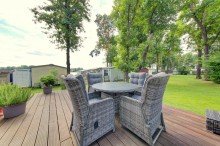 Terrasse Exklusives High-End-Mobilheim mit Dachterrasse in Strandn�he