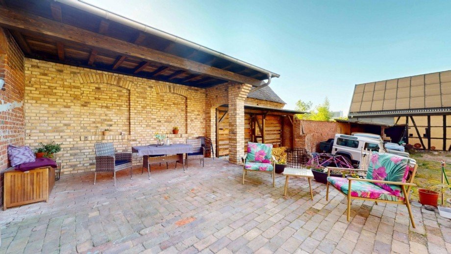 Terrasse im Hof Bauernhaus Gr�fenhainichen