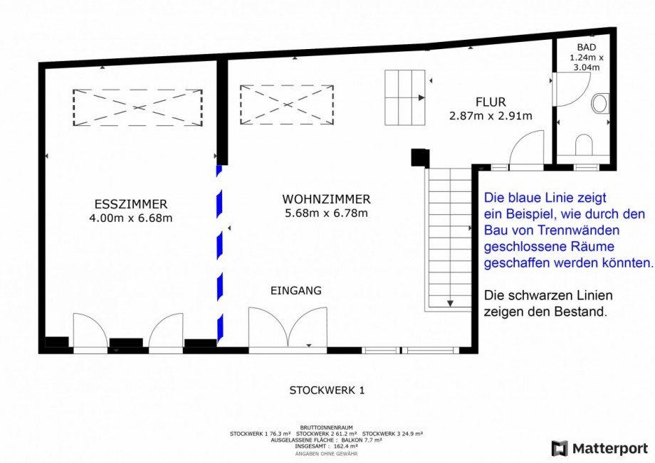 EG Grundriss Etagenwohnung Potsdam