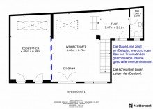 EG Grundriss Wohnen wie im eigenen Haus - Exklusive Architektenwohnung �ber drei Etagen mit Dach- & Gartenterrasse im Holl�ndischen Viertel
