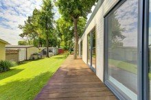 Terrasse Exklusives High-End-Mobilheim mit Dachterrasse in Strandn�he