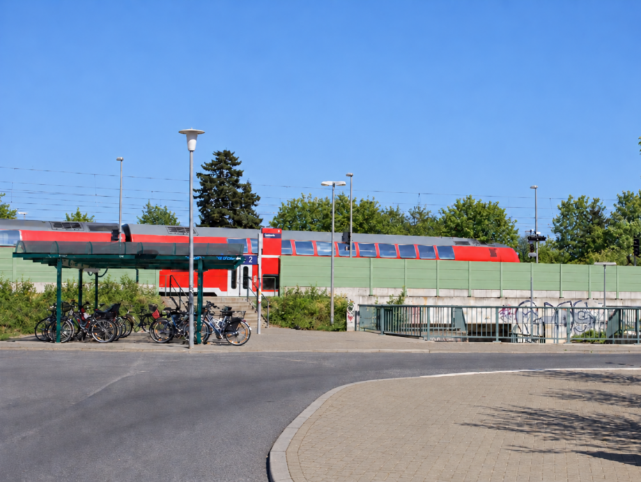 Bhf. Brieselang, Zug nach Berlin Wohngrundst�ck Brieselang
