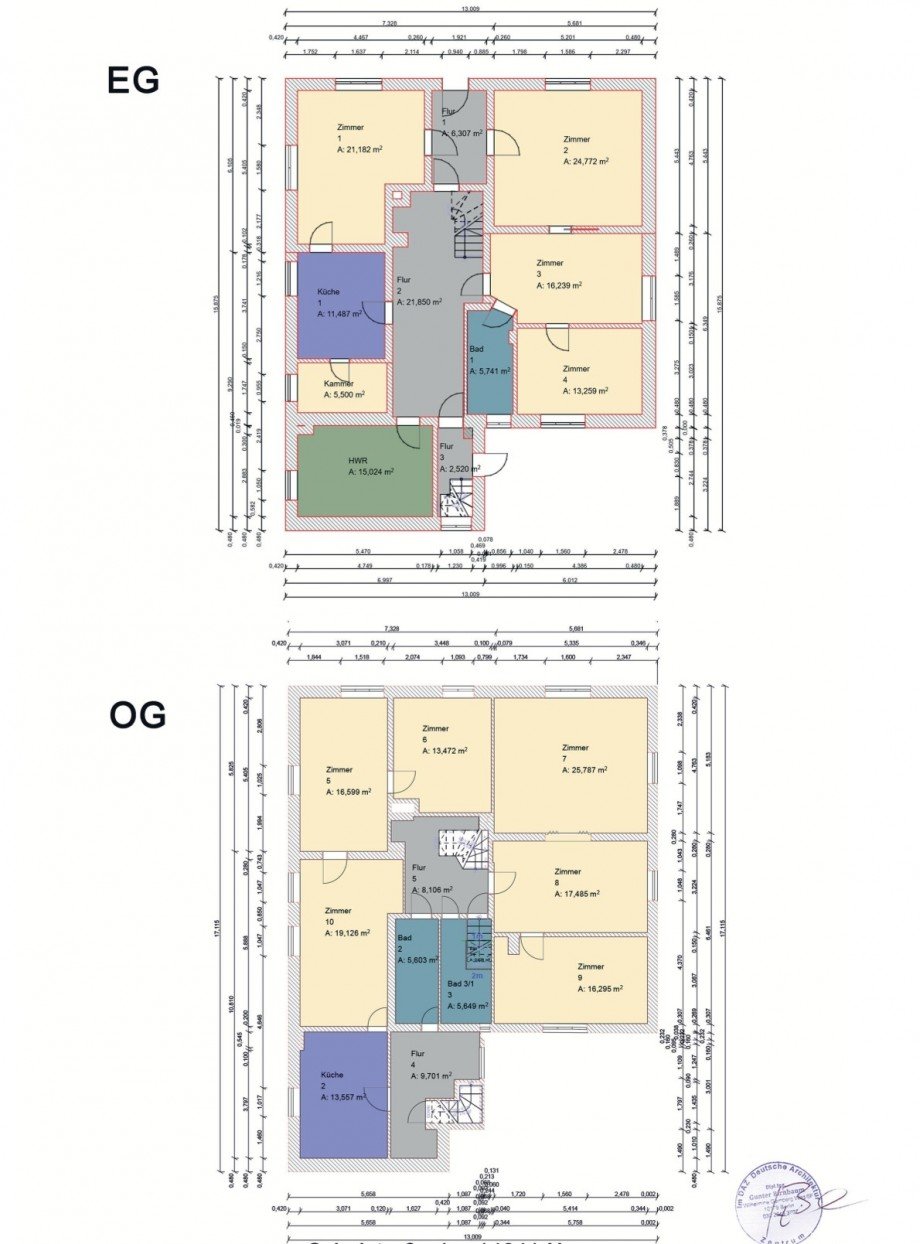 Grundriss EG, OG Mehrfamilienhaus Nauen