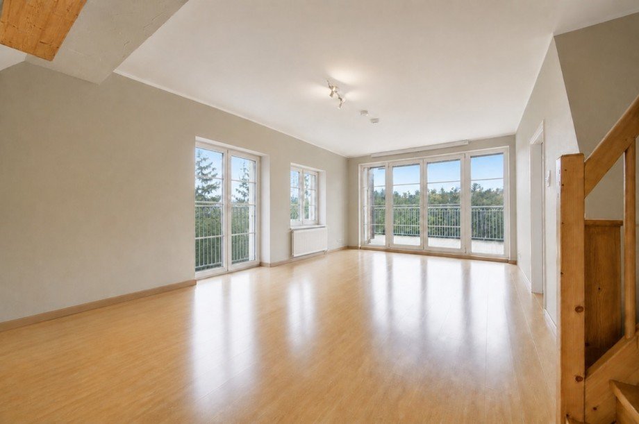 Wohnzimmer visualisiert Maisonettewohnung Potsdam