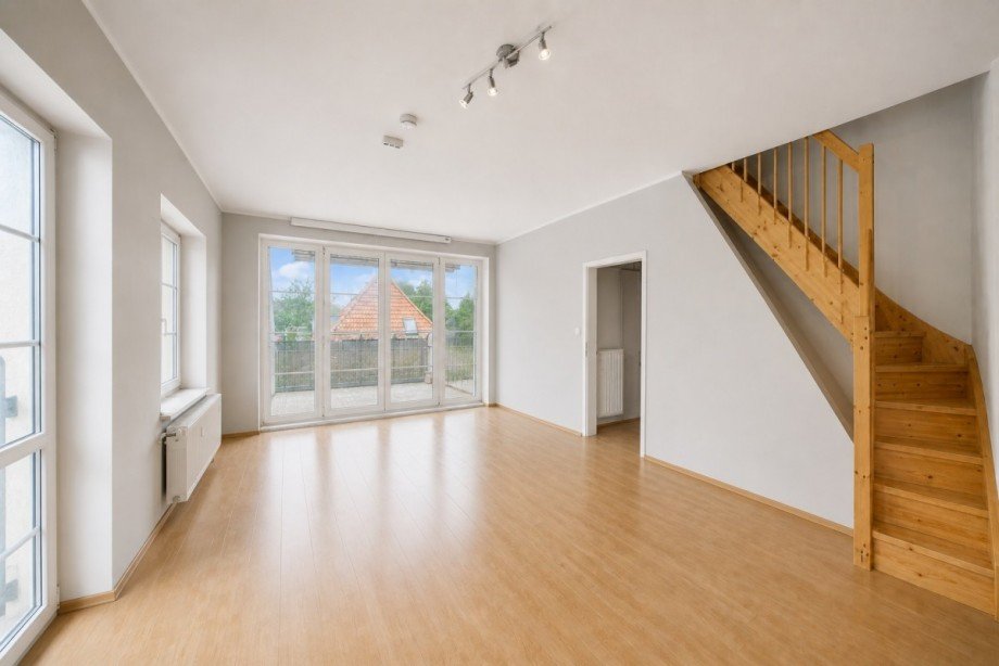 Wohnzimmer visualisiert Maisonettewohnung Potsdam